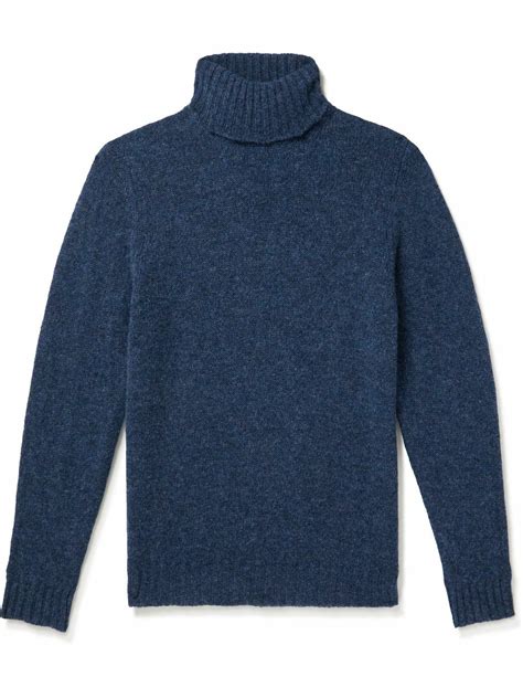 Aviator Blue Shetland Wool Sweater 